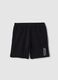 Boys' oversized fit pure cotton black shorts_3