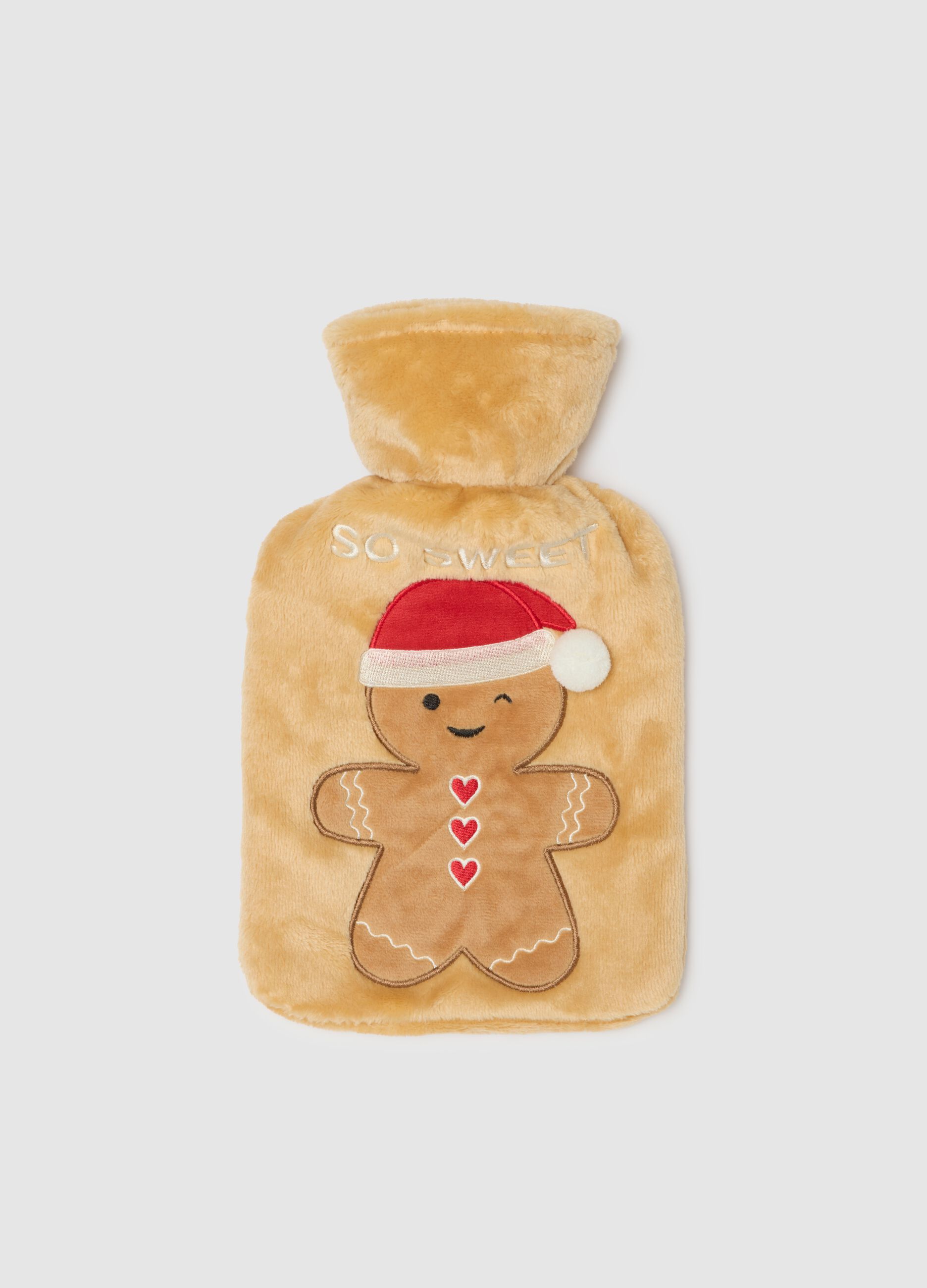 Christmas Brown Hot Water Bottle with Cover