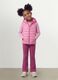 Colete ultralight rosa acolchoado com capuz e fecho de correr para menina_1