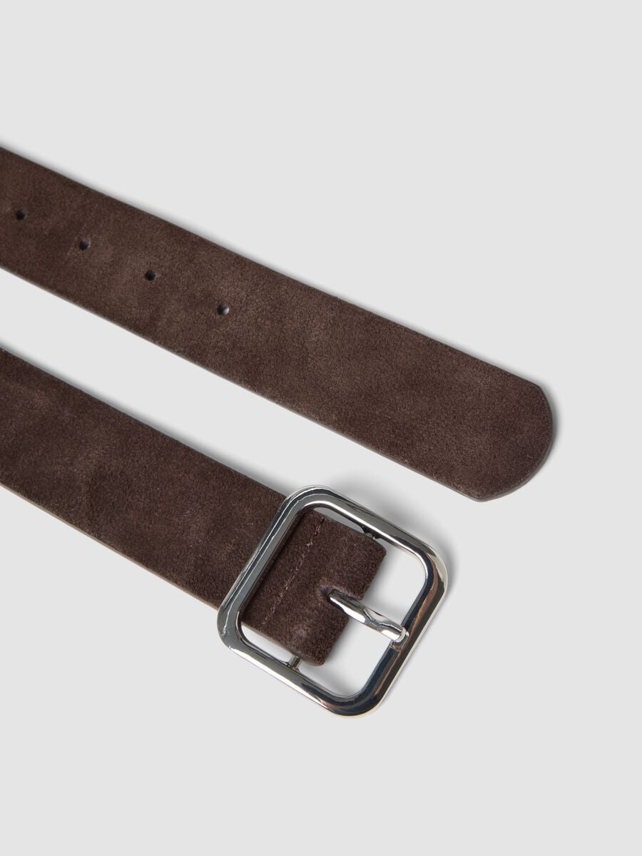 Cintura marrone in vera pelle con borchie_2