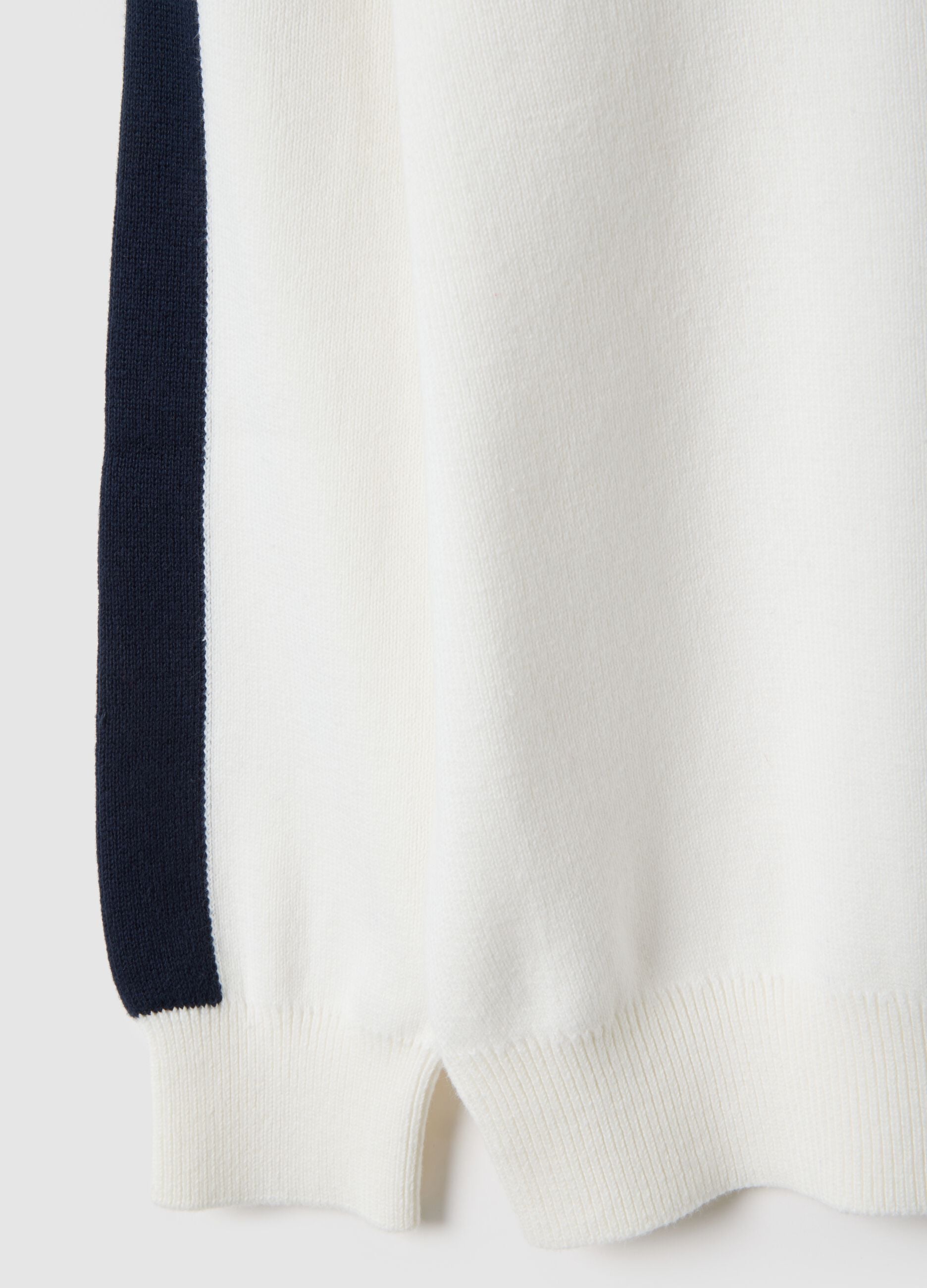 Wei&szlig;e Pullover aus reiner Baumwolle mit blauen Streifen, oversized f&uuml;r Kinder