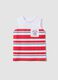 Boys' white vest with red stripes in pure cotton, regular fit_0