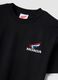 Schwarzes T-Shirt aus reiner Baumwolle mit Print, Regular Fit_5