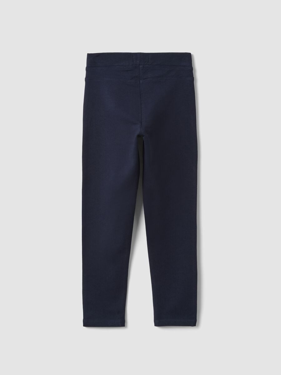 Girls' blue slim-fit stretch organic cotton treggings_1