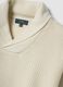 Beige ribbed shawl-collar jumper, regular fit_1