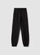 Cal&ccedil;as jogger pretas em 100% algod&atilde;o org&acirc;nico, regular fit, para rapariga_4