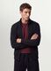 Black cotton-blend sweatshirt with crew neck and zip, regular fit_0
