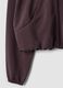 Short brown stretch viscose sweatshirt with high neck_8