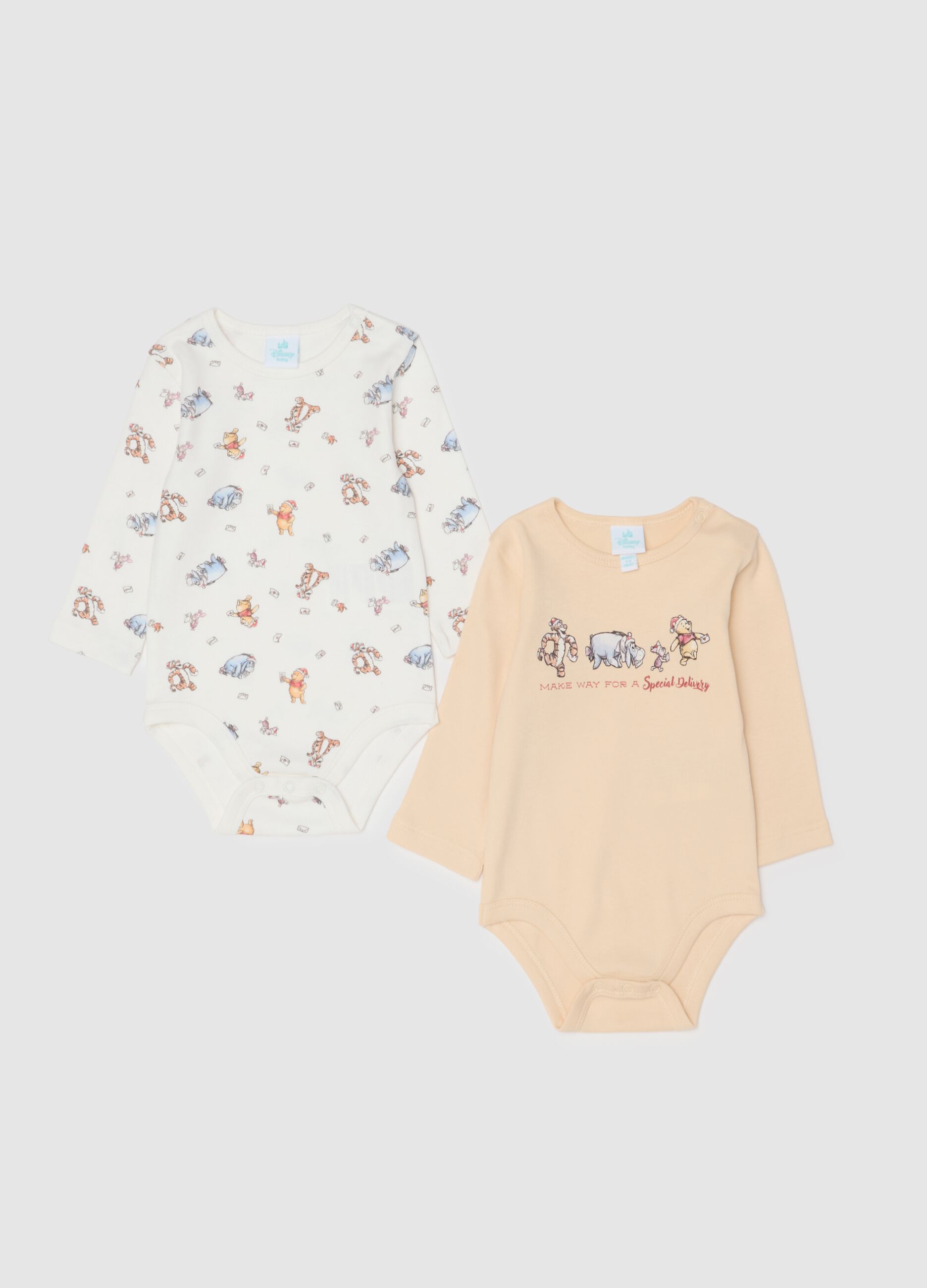 Pack de dois bodies de beb&eacute; em algod&atilde;o puro multicolorido