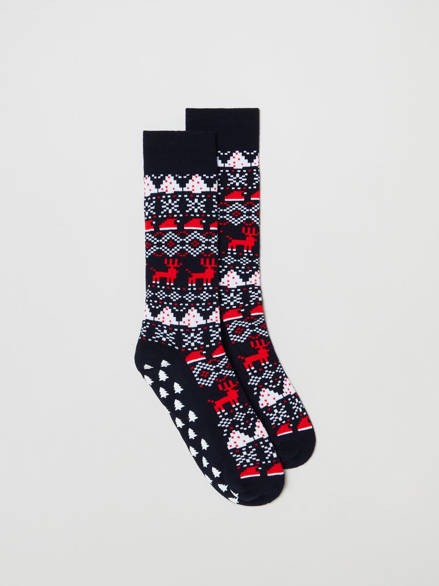Slipper socks with Christmas pattern_0