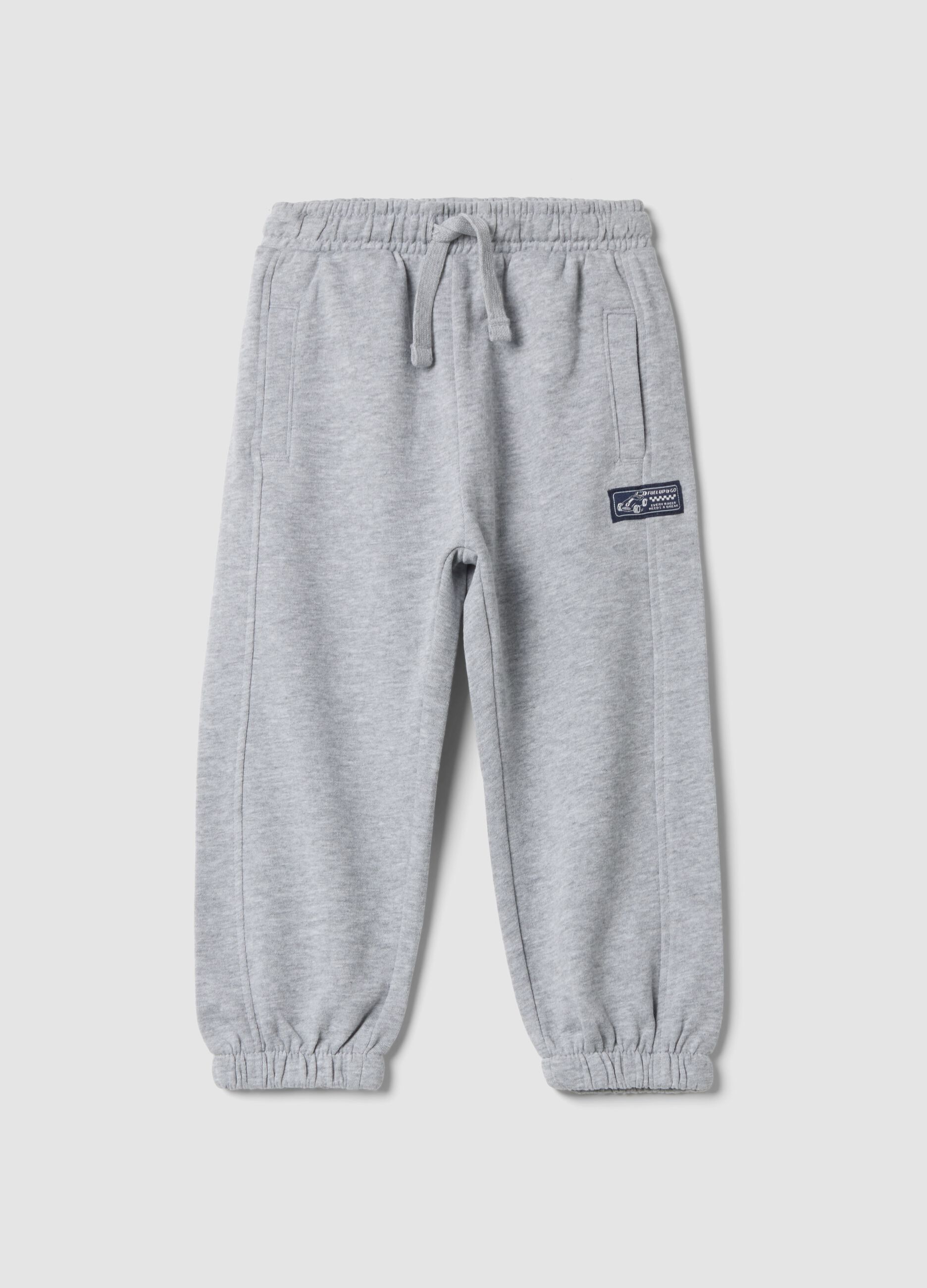 Grey jogger trousers in pure organic cotton