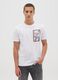 Men&rsquo;s white regular-fit T-shirt in 100% cotton with black print_0