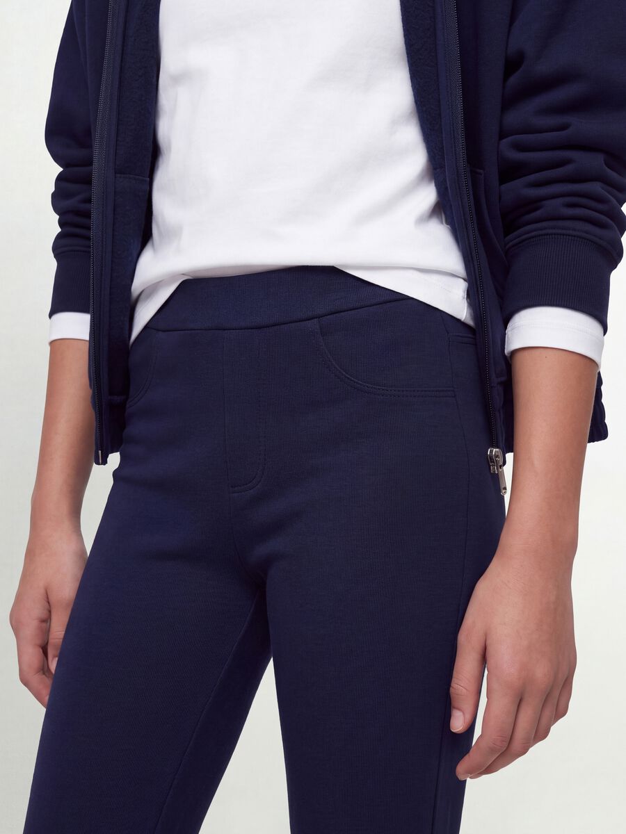 Girls&rsquo; blue organic stretch-cotton slim-fit trousers_2