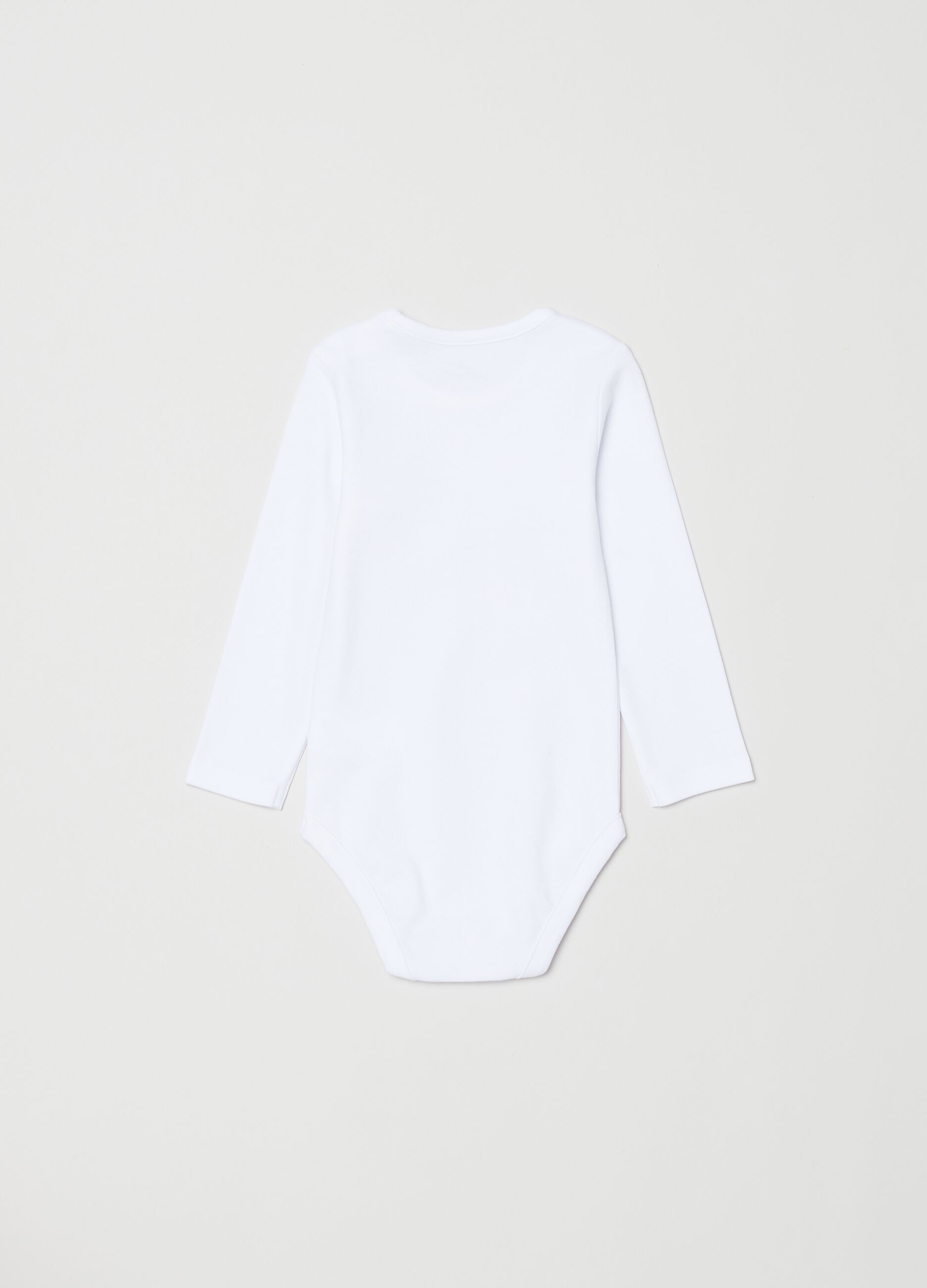 Three-pack long-sleeved bodysuits in cotton_1