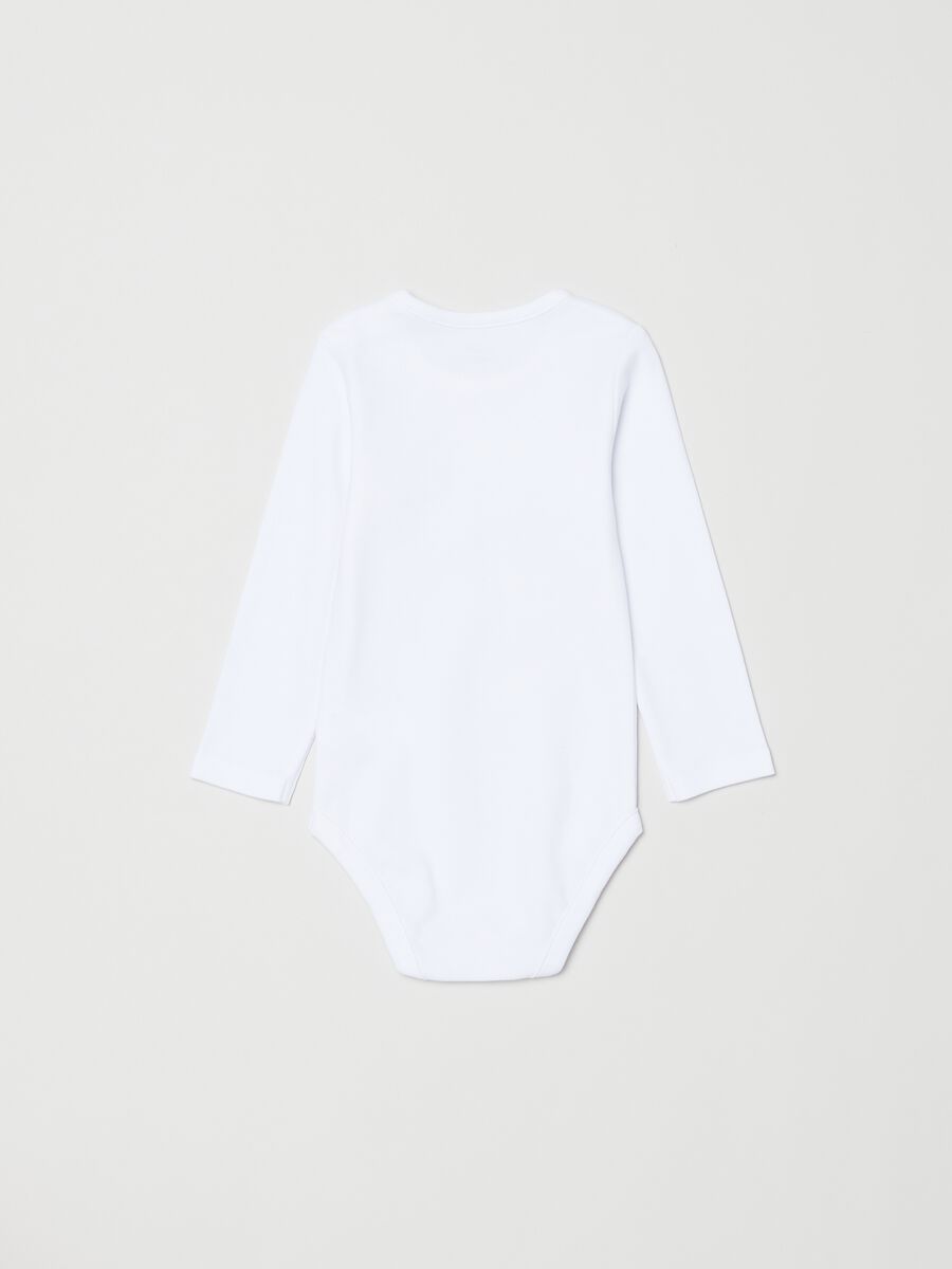 Three-pack long-sleeved bodysuits in cotton_1