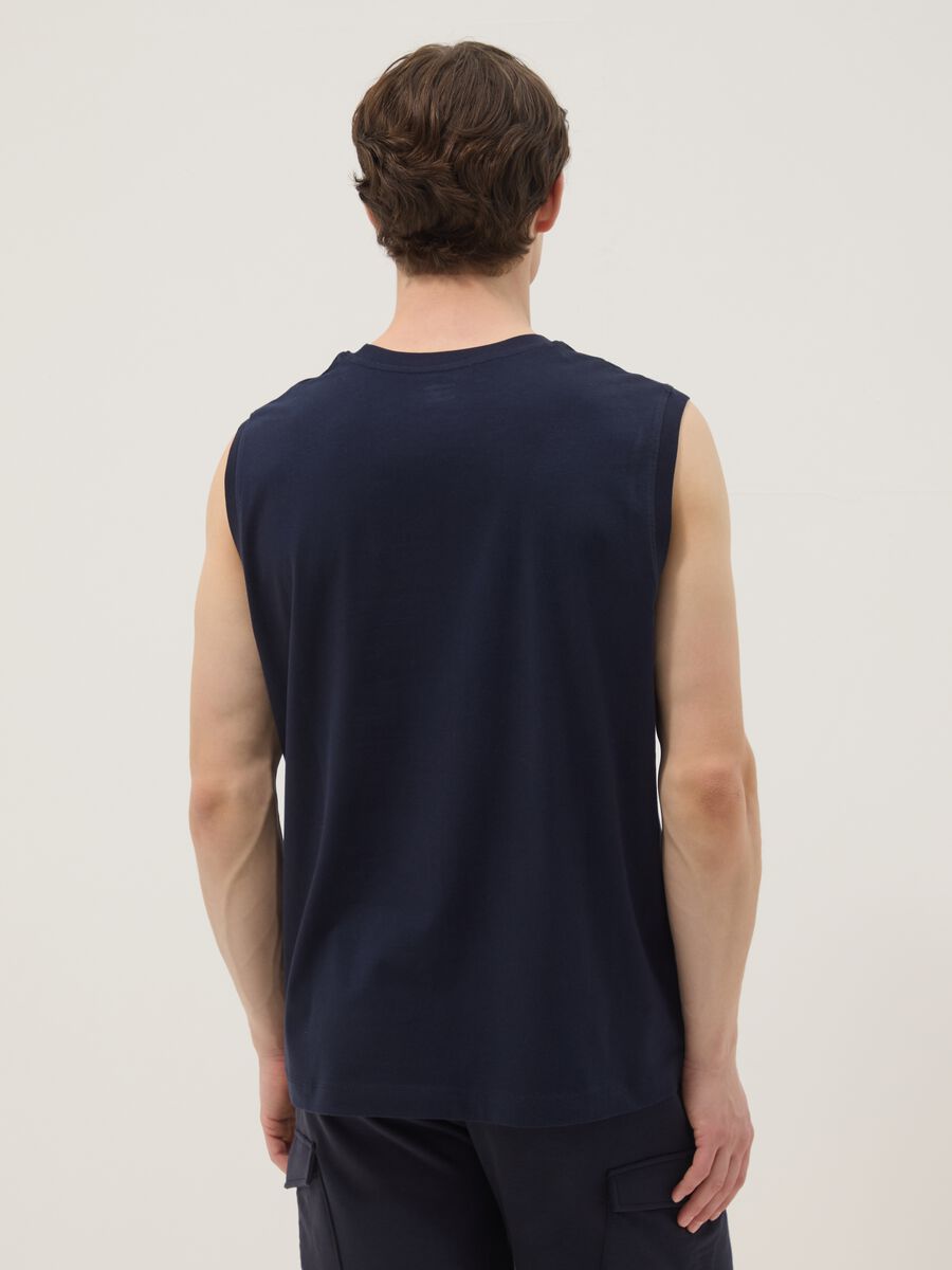 Blue pure cotton vest_3