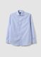 Light blue striped pure cotton dobby shirt with French collar, non-iron_0