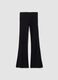 Black flared leggings in stretch cotton_3