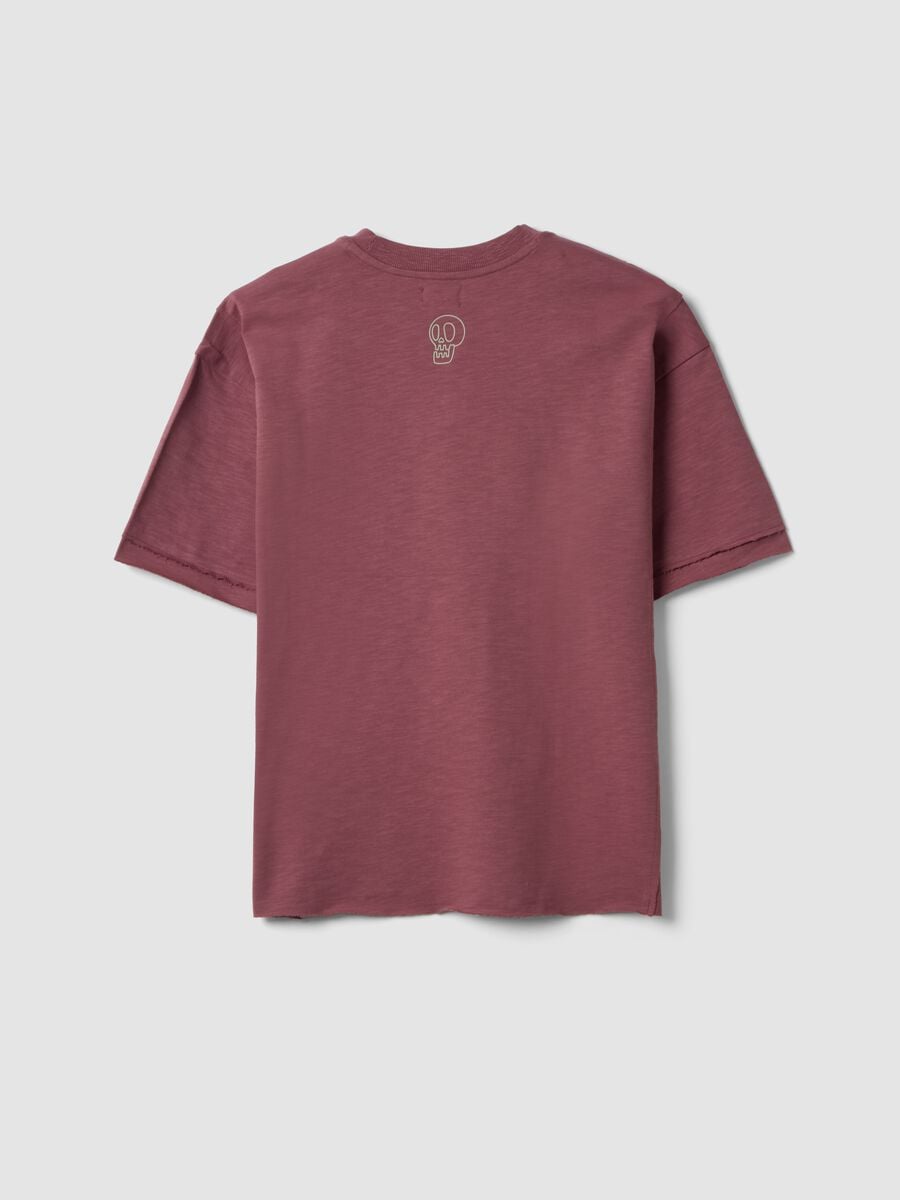 Red short-sleeve pure cotton oversized T-shirt for boys_4