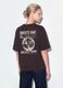 Grey pure cotton oversized T-shirt with chest slogan_2