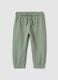 Kids' regular fit green jogger trousers in pure cotton_0