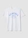 Wei&szlig;es T-Shirt aus reiner Baumwolle mit Frontprint, Regular Fit_4