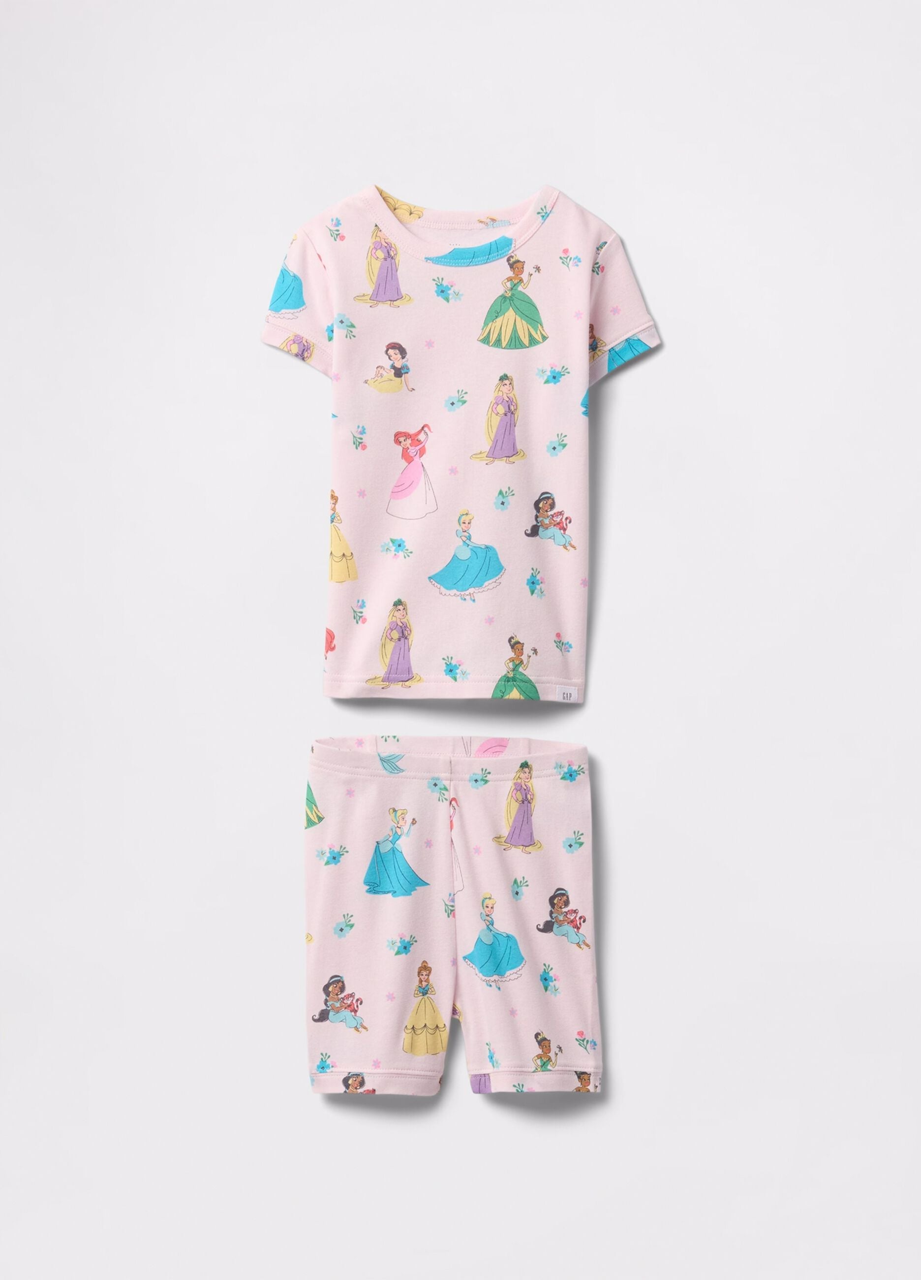 Pink pyjamas with Princesses print in cotton