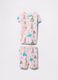 Pink pyjamas with Princesses print in cotton_0