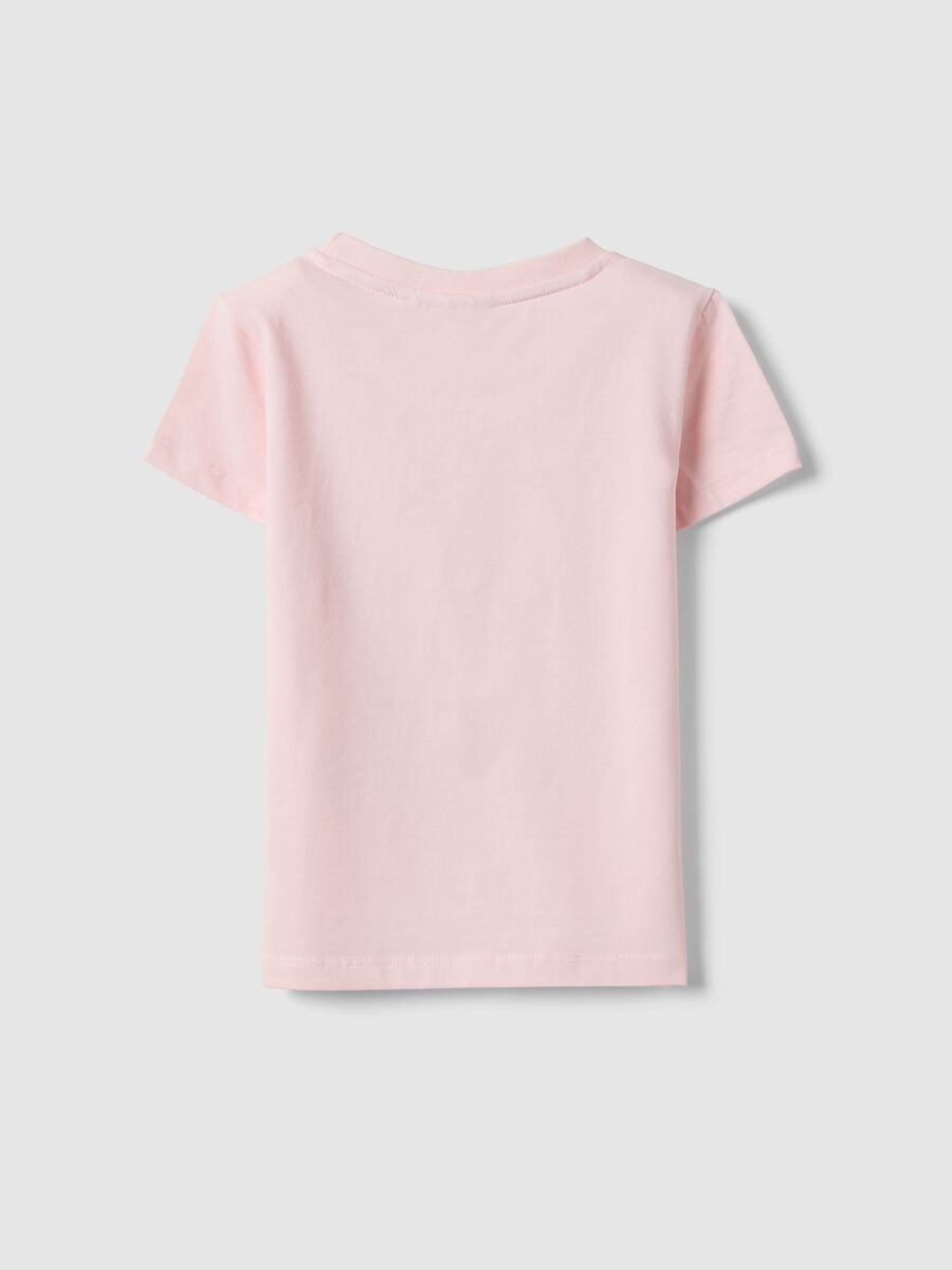 T-shirt in cotone elasticizzato rosa da bambina regular fit con stampa_1