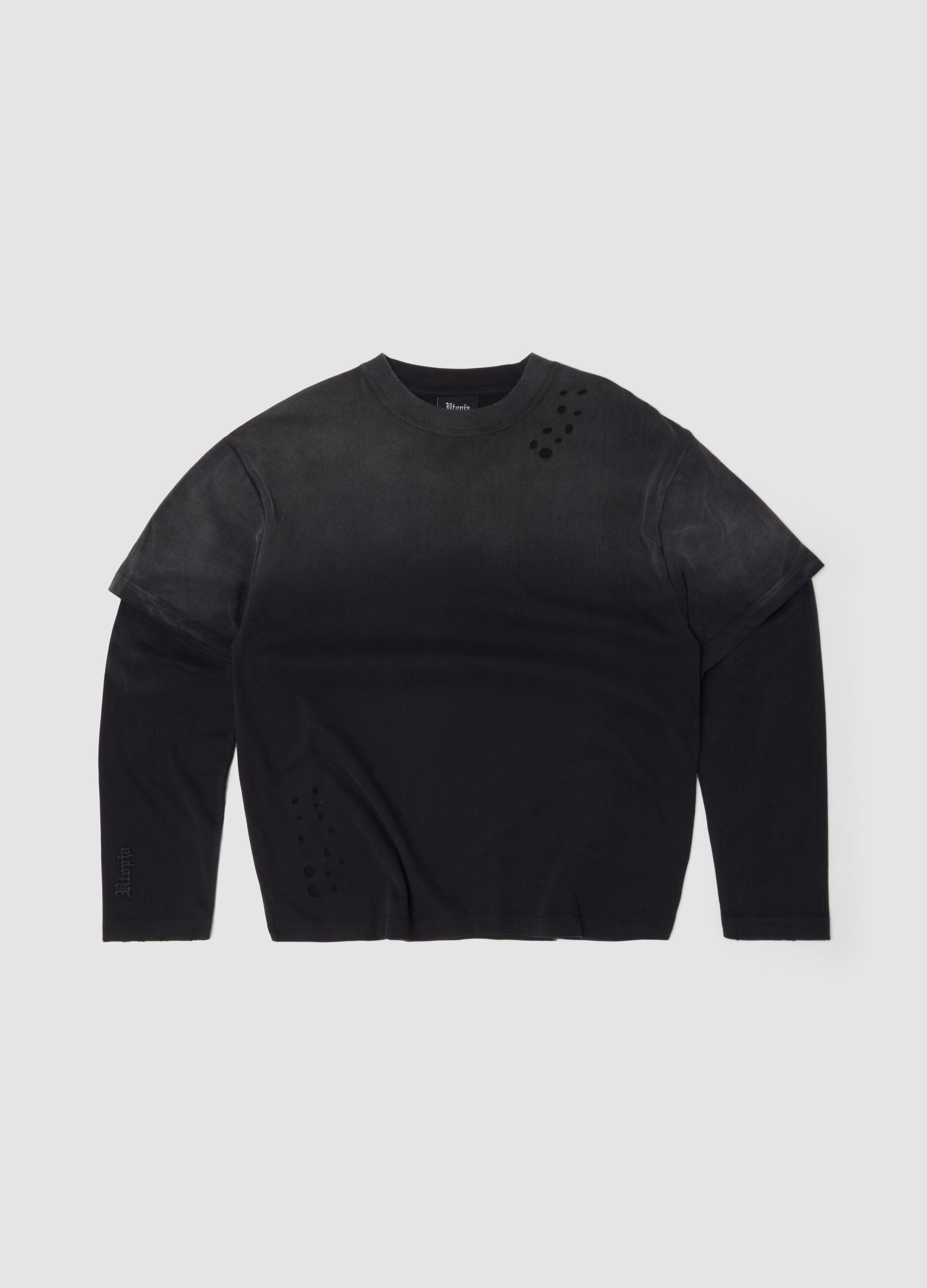 Double Longsleeve Sunfaded Schwarz