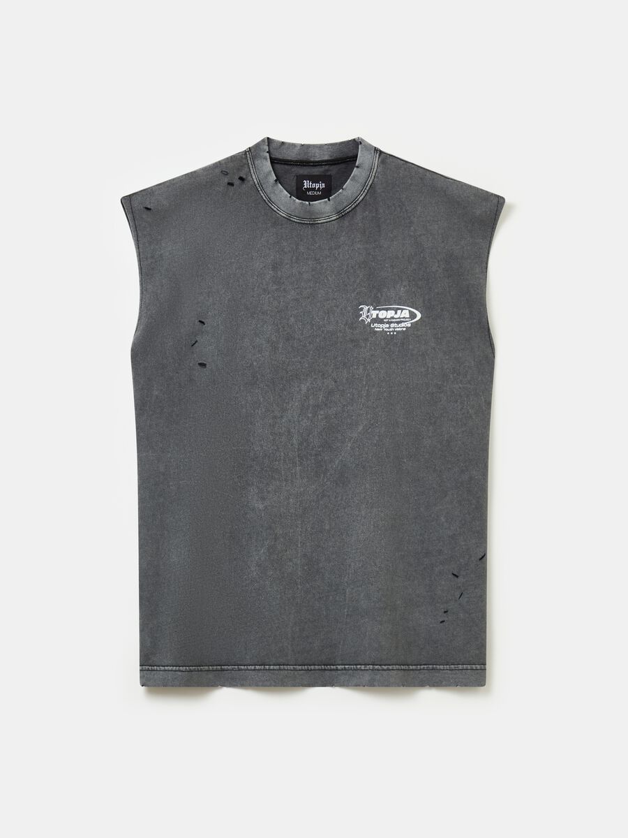 Graphic Tank Top Anthracite_5