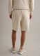 Beige regular fit stretch cotton blend bermuda shorts_2