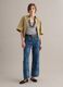 Beiges Hemd aus reiner Baumwolle mit Brusttasche, Oversize-Fit_1