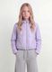 Purple hooded rain jacket with zip for girls_0