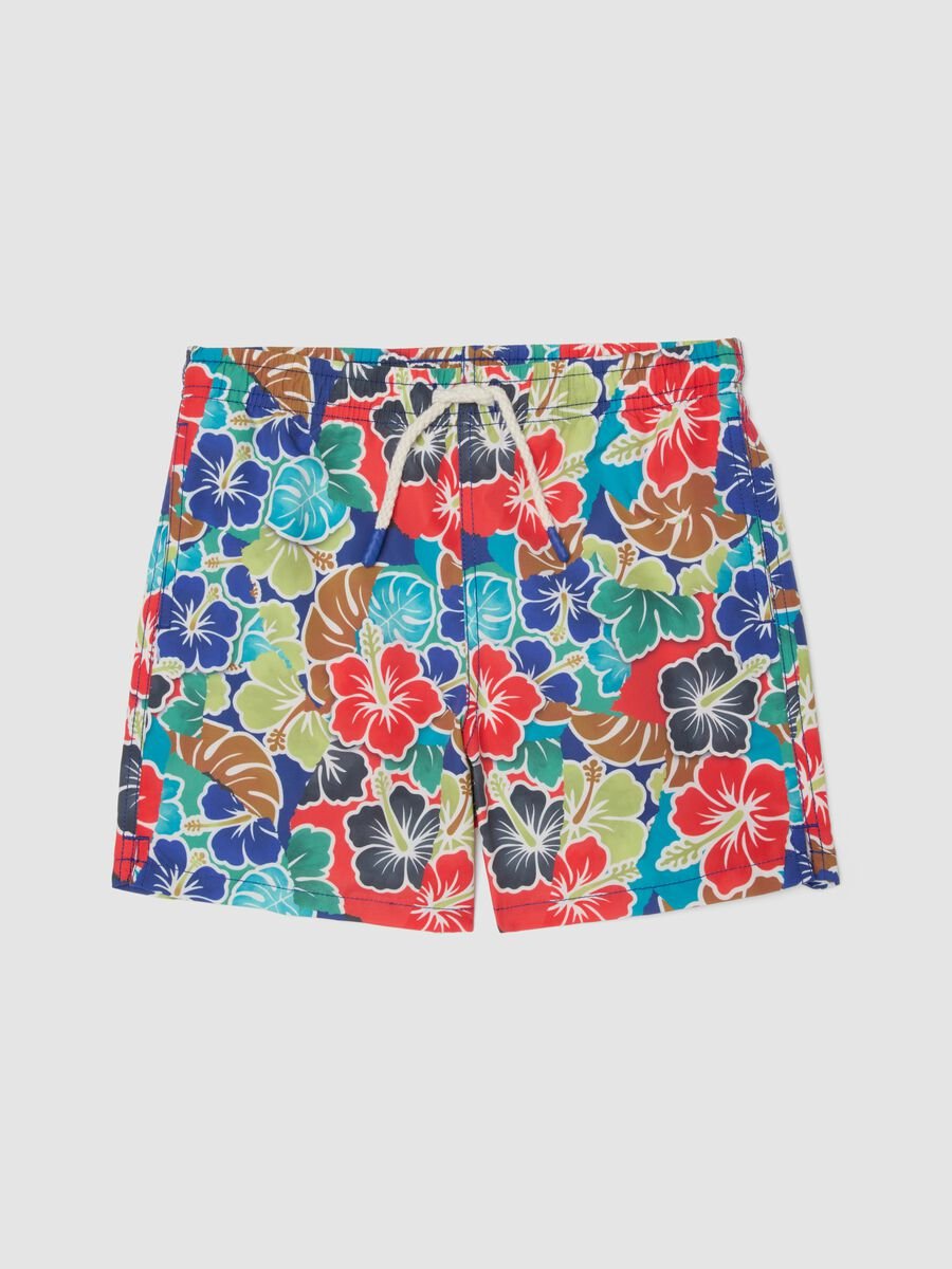 Multicolour floral print swim shorts_0