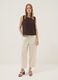 Top marron coupe regular en m&eacute;lange viscose, coton et lin_1