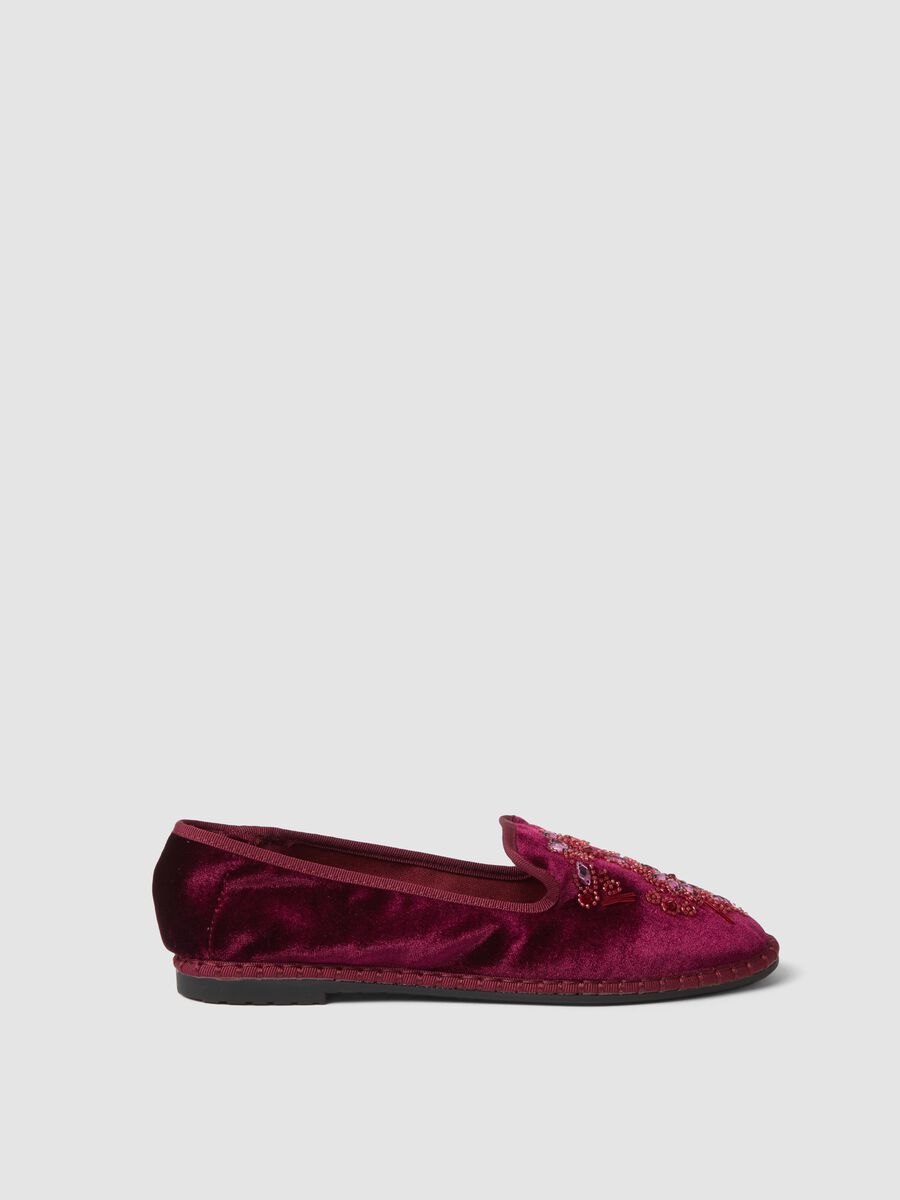 Friulane rosso bordeaux classiche con ricami gioiello_0
