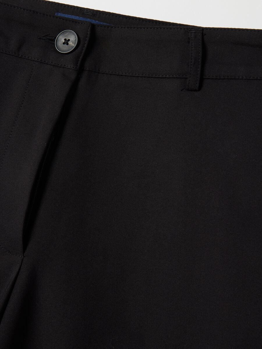 Black stretch regular fit trousers_6