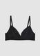 Black padded stretch-fabric bra_0