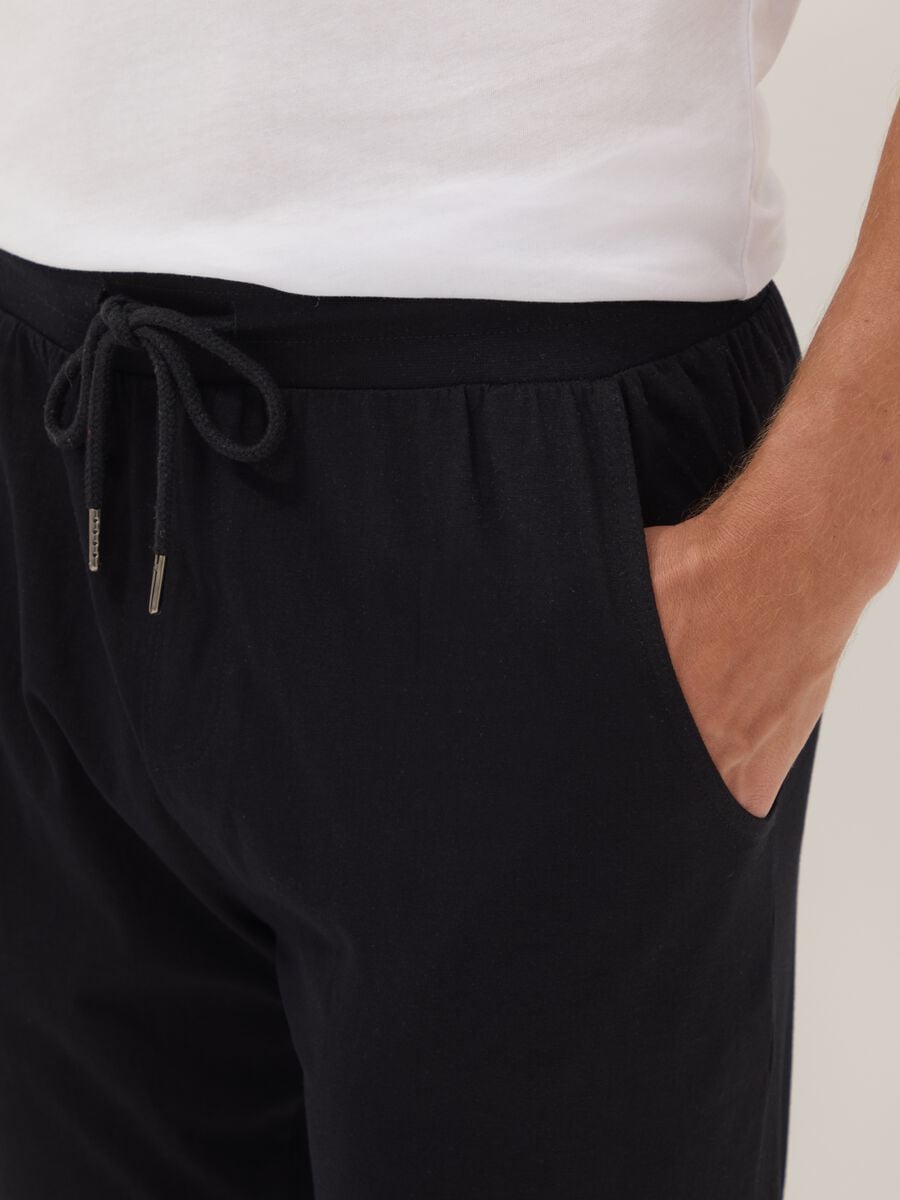 Blaue Pyjamahose aus Bio-Baumwolle mit elastischem Bund_3