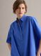 Blue pure cotton shirt dress_3