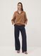 Straight-leg blue stretch viscose trousers_0