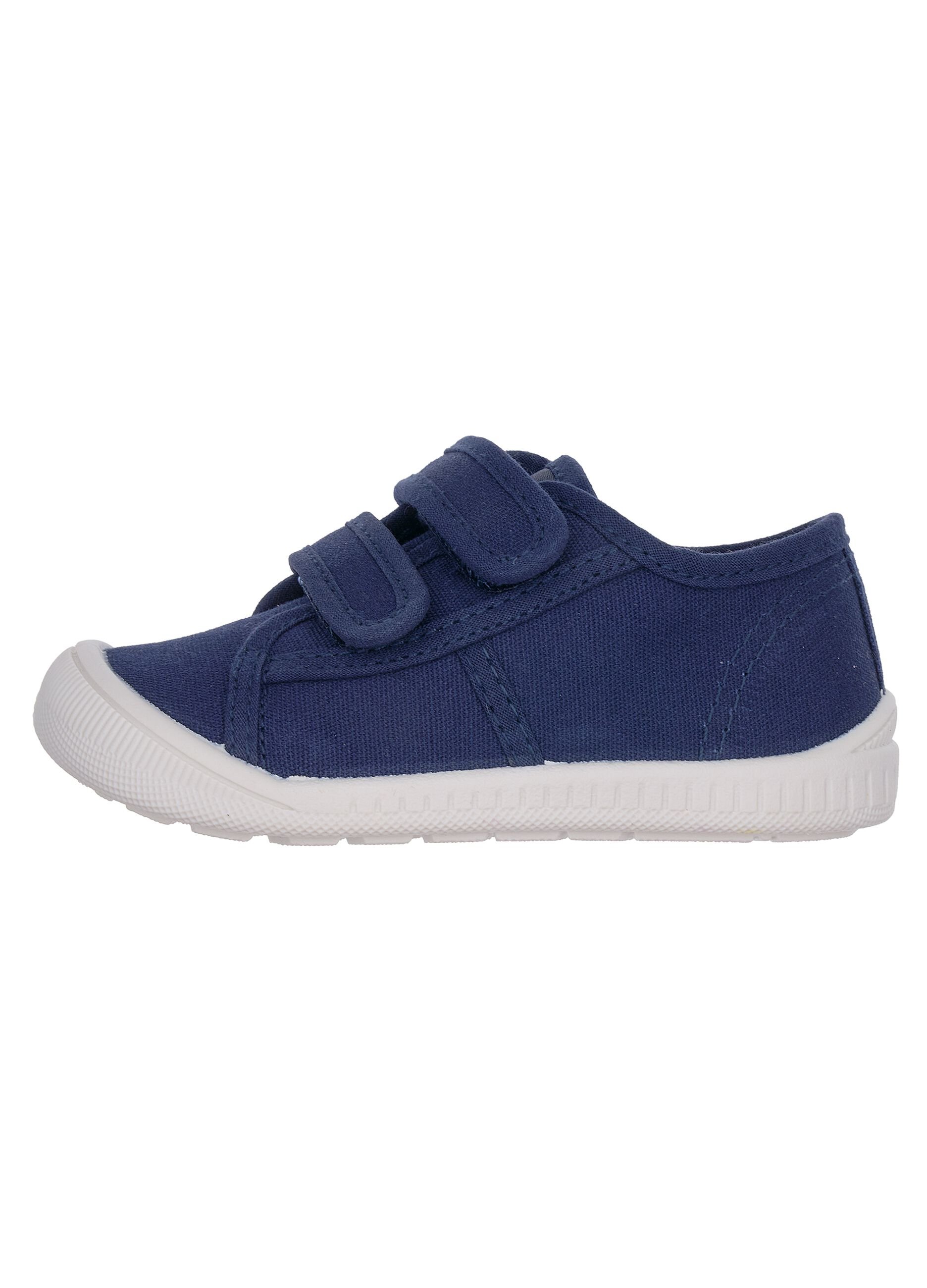 Blue children's sneakers with Velcro strap