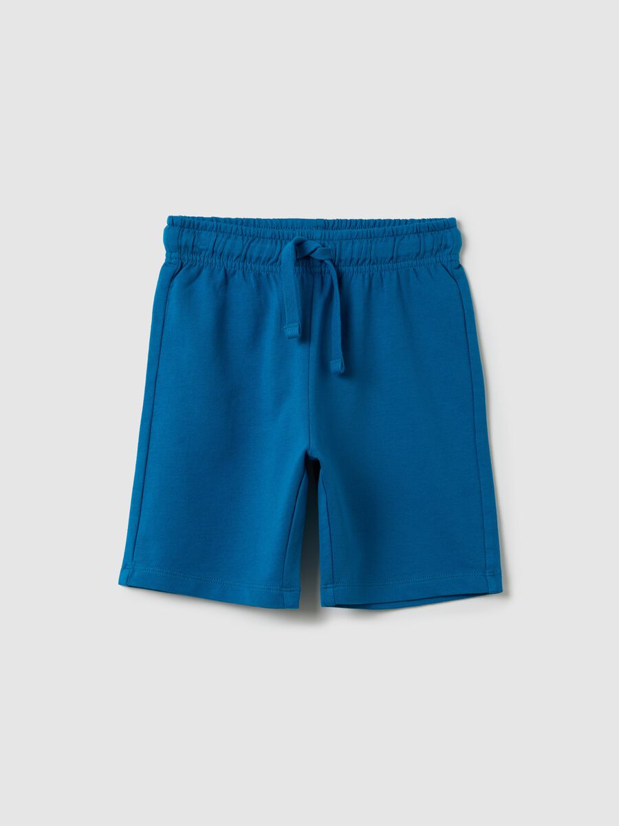 Boy's blue shorts in 100% cotton with regular fit_0