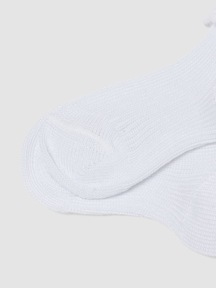 Bipack calzini in misto cotone bianchi da neonato con bordo ricamato_2