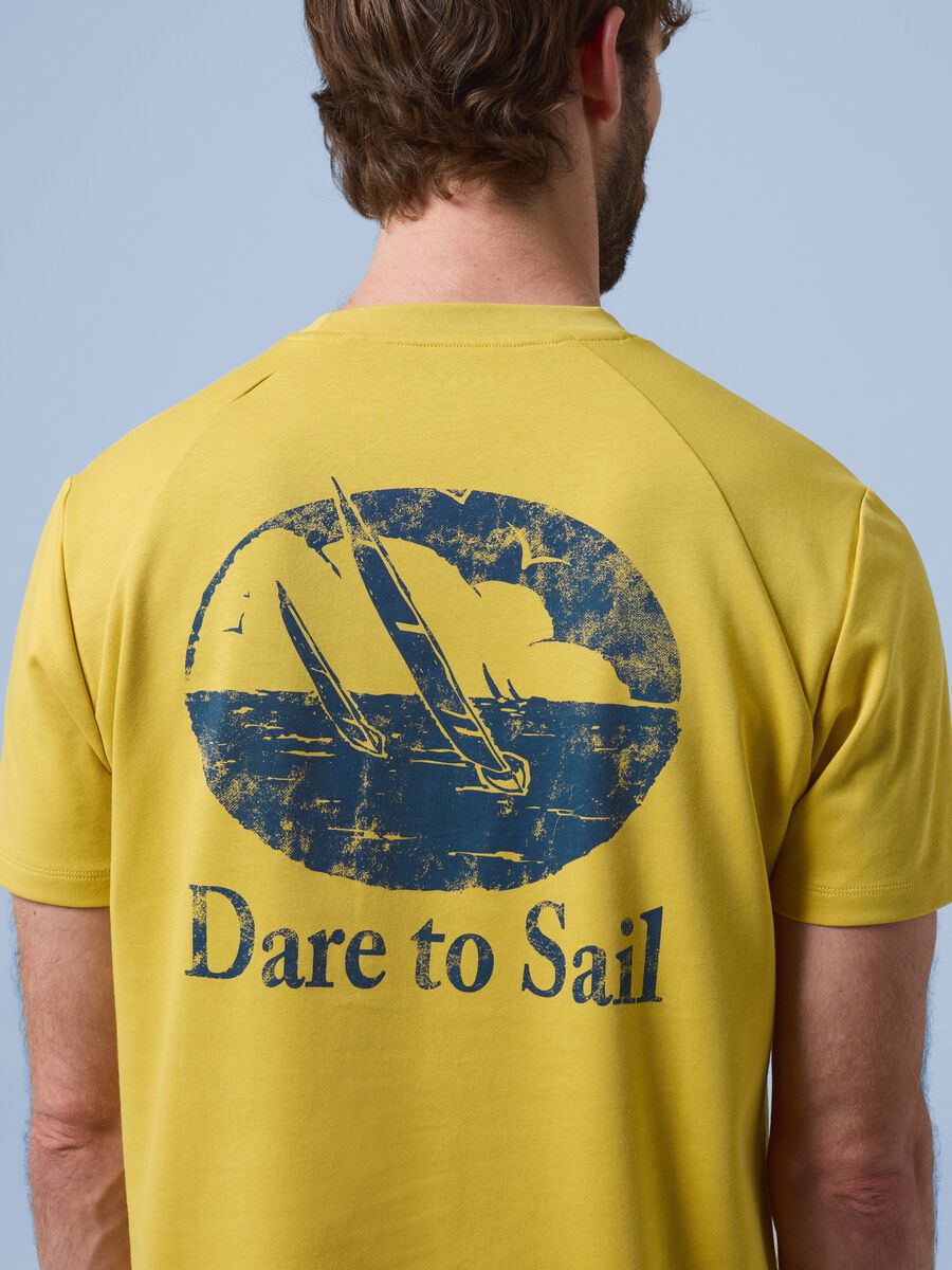 Gelbes ALTAVIA SAILING T-Shirt aus elastischem Baumwollmix_2