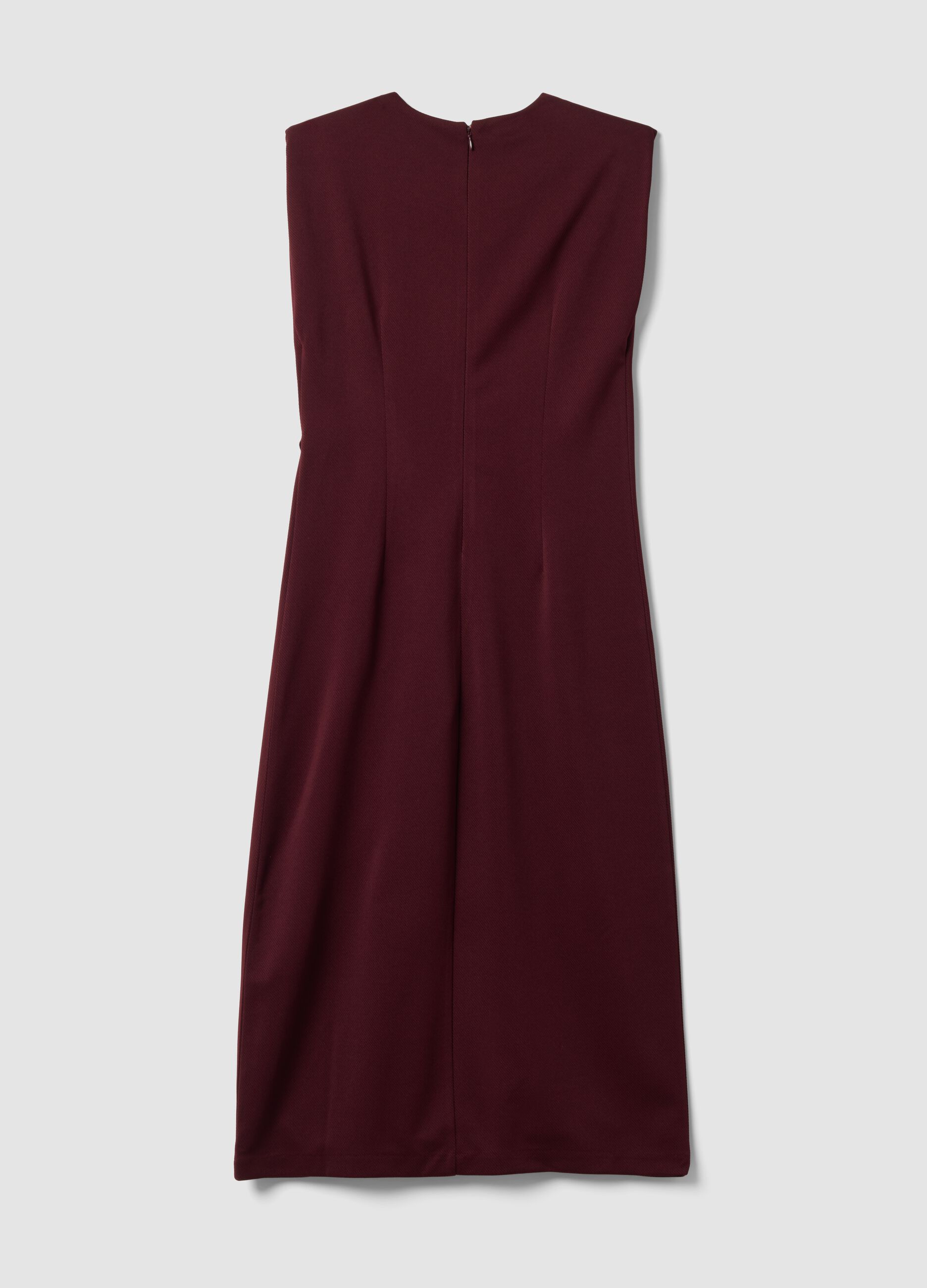 Rotes Midikleid aus Stretchmaterial, Slim Fit