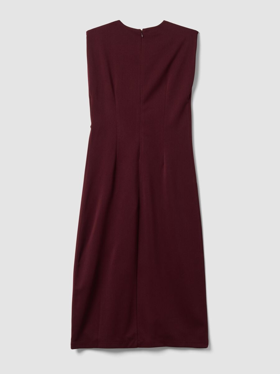 Rotes Midikleid aus Stretchmaterial, Slim Fit_5