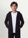 Black organic cotton hooded sweatshirt, regular fit, for boys_1