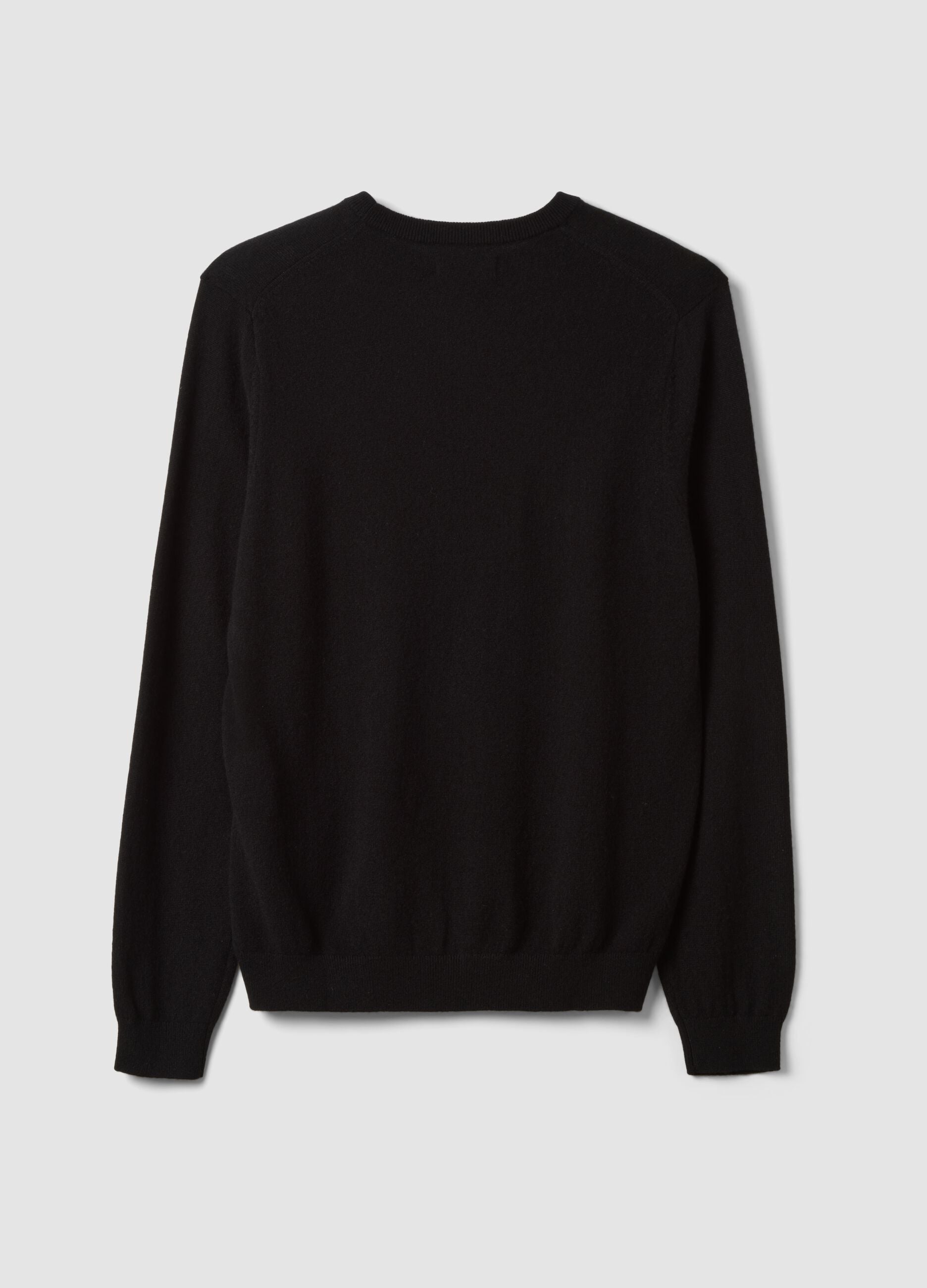 Schwarzer Pullover aus reinem Kaschmir, Regular Fit